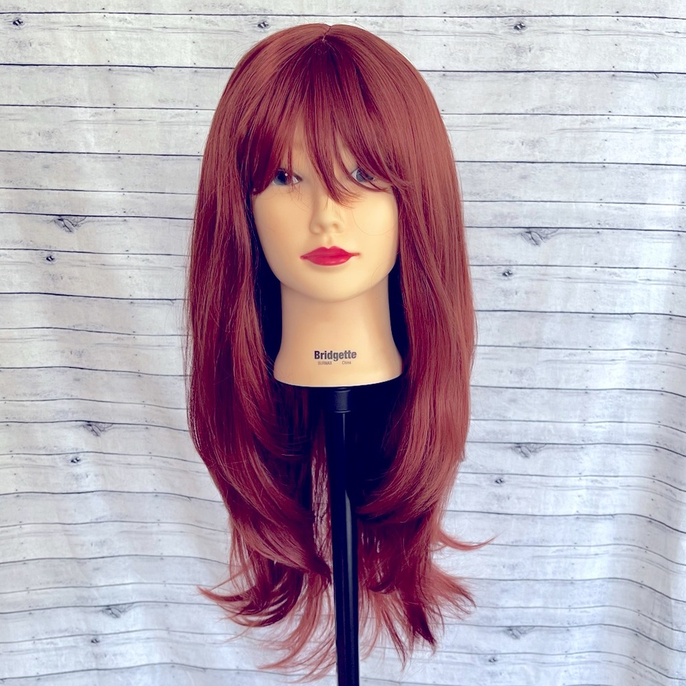 Synthetic Halloween Red Wig